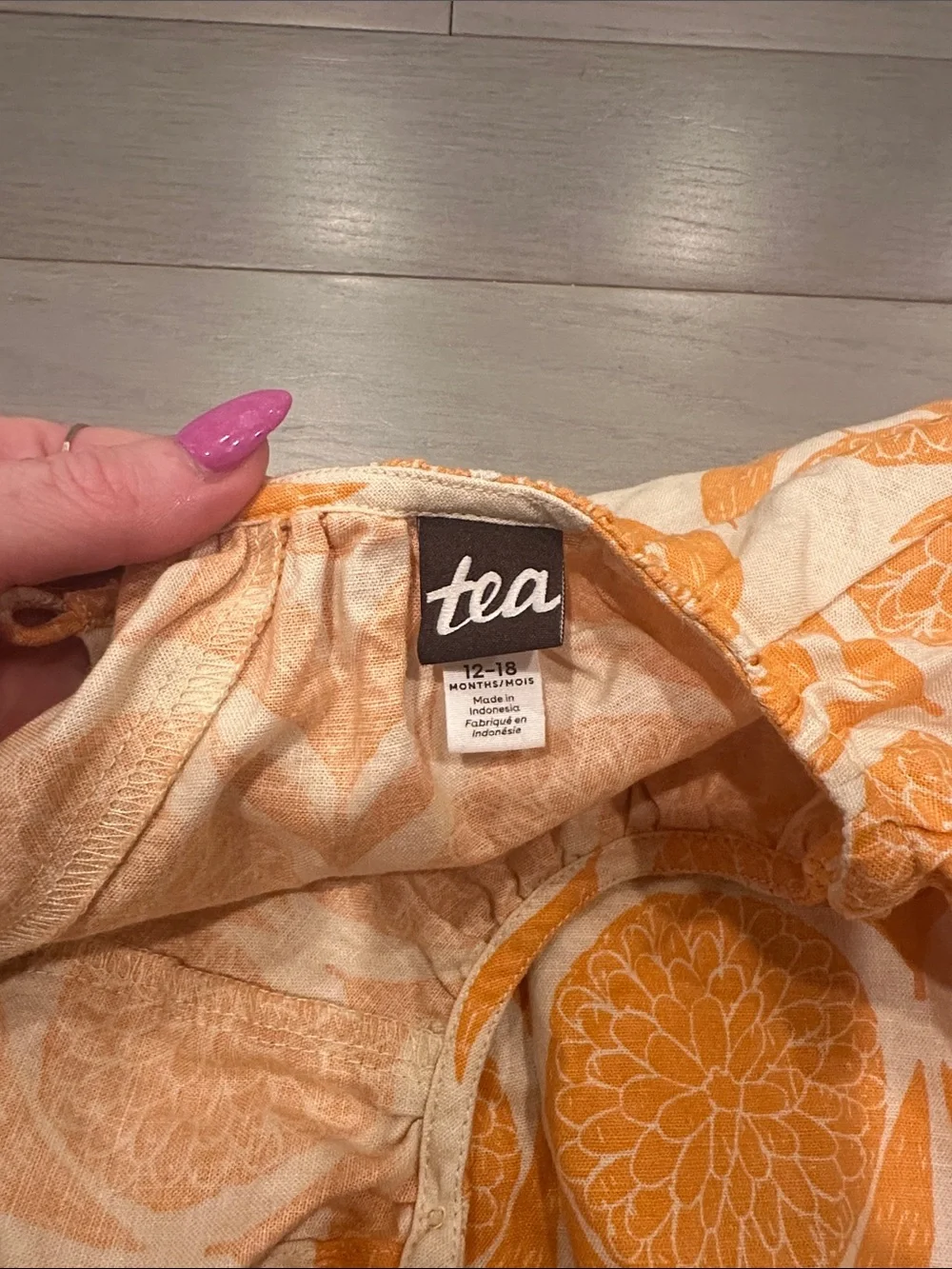Tea Collection Orange and White Floral Baby Romper